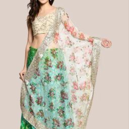 Dupatta Bazaar White Floral Print Dupatta-picture-42