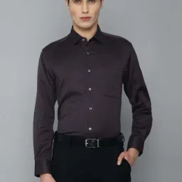 Luxure By Louis Philippe Brown Regular Fit Printed Shirt-picture-28