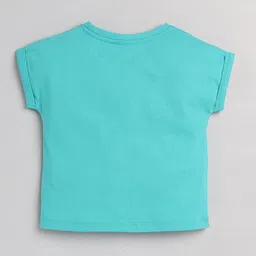 giniekids Girls Pack of 2 Typography Printed Roll-Up Sleeves Cotton Regular Top image 4