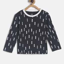 MINIKLUB Kids Black Printed Full Sleeves T-Shirt-image-24