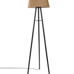 Homesake Beige & Black Metal Tripod Floor Lamp - Set of 1 image 2