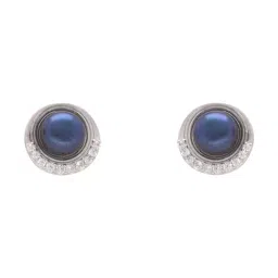 Sri Jagdamba Pearls 925 Silver Sumptuous Silver 925 Stud Earrings image 2