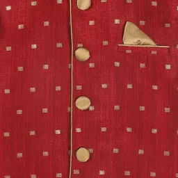 VASTRAMAY Boys Maroon Embellished KurtaSets image 4