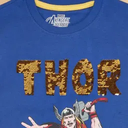 Pantaloons Junior Cobalt Blue Cotton Printed T-Shirt image 5