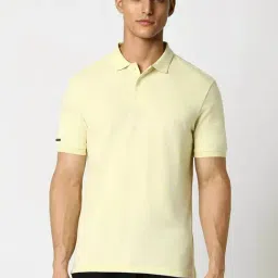 Van Heusen Flex Yellow Cotton Regular Fit Polo T-Shirt-picture-12