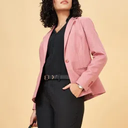 Annabelle by Pantaloons Pink Solid Blazer image 4