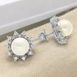 Sri Jagdamba Pearls 925 Silver Januja Stud Earrings-picture-34