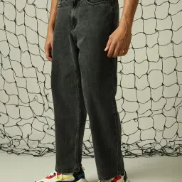 Hubberholme Black Cotton Loose Fit Jeans image 4