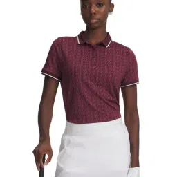 UNDER ARMOUR Maroon Drive Jacquard Golf Polo T-Shirt-image-0