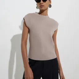 Wardrobe by Westside Taupe Solid Top-picture-32
