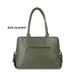 Mochi Green Textured Medium Tote Handbag image 4