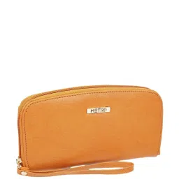 Metro Yellow Solid Zip Around Wallet For Women image 4