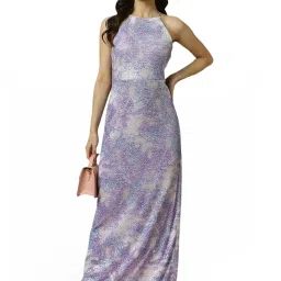 Allen Solly Purple Embellished Maxi Dress image 4