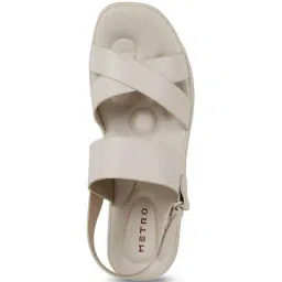 Metro Women's Off-White Back Strap Sandals image 4