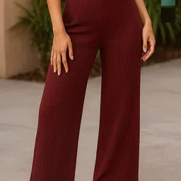 Fabflee Women Pack Of 3 Regular Fit Mid-Rise Parallel Trousers-image-16