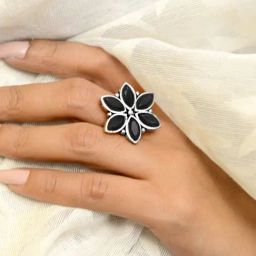 Teejh Ageless Black Stone Silver Ring-picture-45