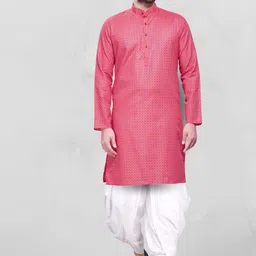 SHIWAM ETHNIX Polka Dots Printed Straight Kurta with Dhoti Pants-picture-10