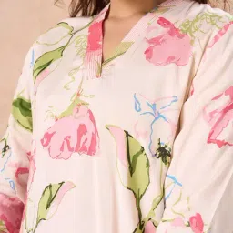 Marigold Lane Beige Relaxed Fit Printed Kurta image 5