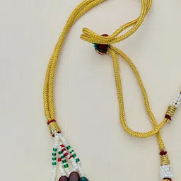 ABDESIGNS Gold Plated Artificial Stones & Beads Studded & Beaded Jewellery Set image 5