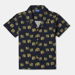 R&B Kids Navy Blue Graphic Print Regular Fit Shirt-picture-13