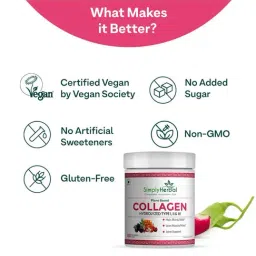 Simply Herbal Plant Based Collagen Powder Natural Peptide Builder Supplement with Vitamin C, Biotin image 5
