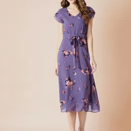 all about you Floral Print Georgette Maxi Midi Dress image 5