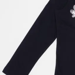 Pantaloons Junior Girls Jet Black Printed T-Shirt image 4