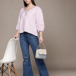 Label Ritu Kumar Lilac Solid Top-picture-30