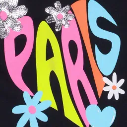 Pantaloons Junior Girls Jet Black Printed T-Shirt image 5