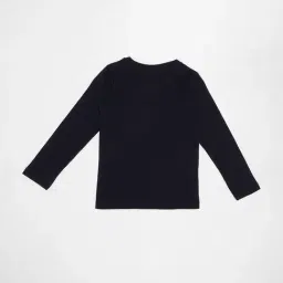 Pantaloons Junior Girls Jet Black Printed T-Shirt image 2