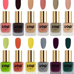 VOLO Set Of 12 Velvet Matte Nail Polish - 8 ml Each Shade Dark Wine- Light Wine- Sand Nude image 1