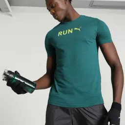 Puma Green Regular Fit Printed Sports T-Shirt-image-40