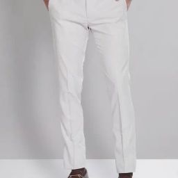 AD by Arvind Light Grey Slim Fit Flat Front Trousers-picture-9