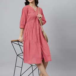 KALINI Puff Sleeve A-Line Dress image 5