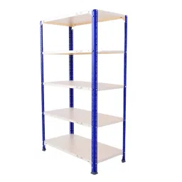 Menage 72x29x18 Inch 5 Shelf 20 Gauge Metal Black and Ivory Slotted Angle Rack-picture-48