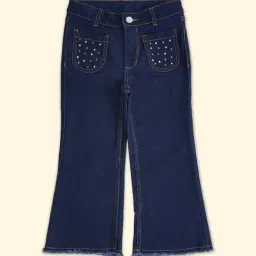 Pantaloons Junior Blue Cotton Embroidered Jeans-picture-28