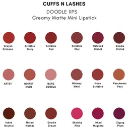 CUFFS N LASHES Doodle Lips Creamy Matte Lipstick With Shea Butter - Whimsy Whirl image 5