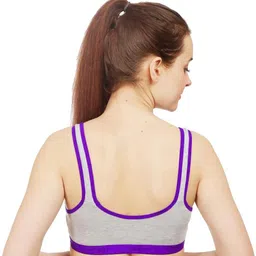 Samvar Purple Cotton Non-Wired Non Padded Minimizer Bra image 2