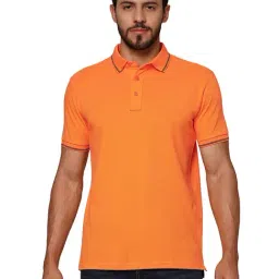 JadeBlue Orange Slim Fit Cotton Polo T-Shirt-picture-46