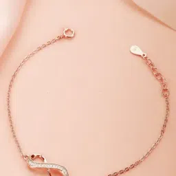 Zavya To Infinity and Beyond Rose Gold 92.5 Sterling Silver Bracelet-image-95