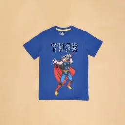 Pantaloons Junior Cobalt Blue Cotton Printed T-Shirt image 3