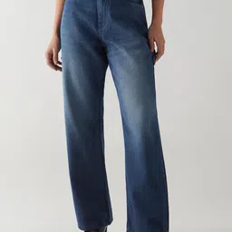 bewakoof Women's 100% Cotton Solid Wide Leg Jeans image 2
