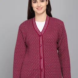 ewools Women's Wool Blend V-Neck Sweater image 3