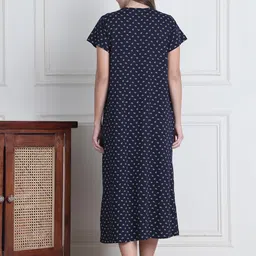 secret wish Printed Hosiery Maternity Nighty/Maxi Nighty/Free Size/Feeding/Nursing/Zipper/Tie-Up Belt image 5