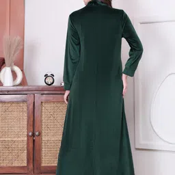 secret wish Solid Velvet Maternity Nighty Full Length image 4