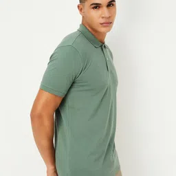 max Men's Half Sleeves Regular Fit Collared Neck Polo T-Shirt image 2