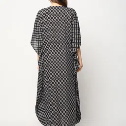 craftbazar Women's Black Cotton Kaftan, Feeding Kaftan, Nursing Nighty, Nightwear, Nursing Nightwear image 4