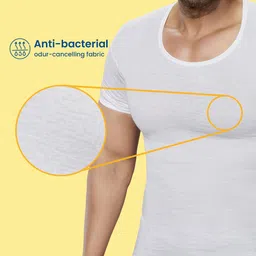 amul comfy Men's Pure Cotton White Solid Vest with Half Sleeve Combo Pack image 4
