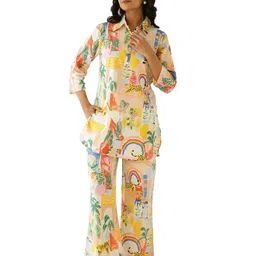 trendy queen Co Ord Set | Casual Wear Pant Top Set | Fancy Co-Ord Set | Full Pair Set | Coord Sets for Women | Top Pant Set (SD817) image 1