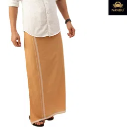 nandu Brand Elite Men's Cotton Safforn Colour Dothi - Pack of 1 (Kavi-Colour) image 3